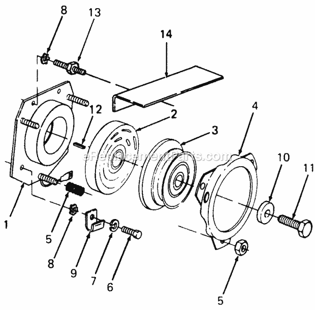 Pto Clutch Diagram and Parts List for 1882 800000-821059, 140-721-100, 141-721-100 Cub Cadet Lawn Tractor